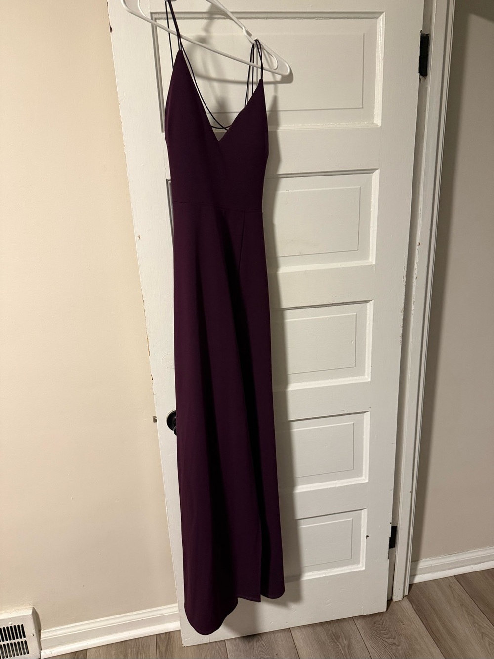 Windsor Deep Plum Backless Spaghetti Strap Maxi Dress